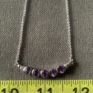 2.0 ctw oval amethyst sterling silver necklace